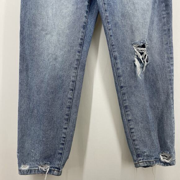 Vervet by Flying Monkey Size 29 High Rise Distressed Mom Jeans Light Wash - Picture 2 of 8